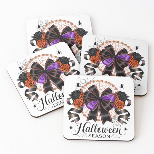 Item preview, Halloween season coquette bow with roses and spider webs  designed and sold by cocomelon168.