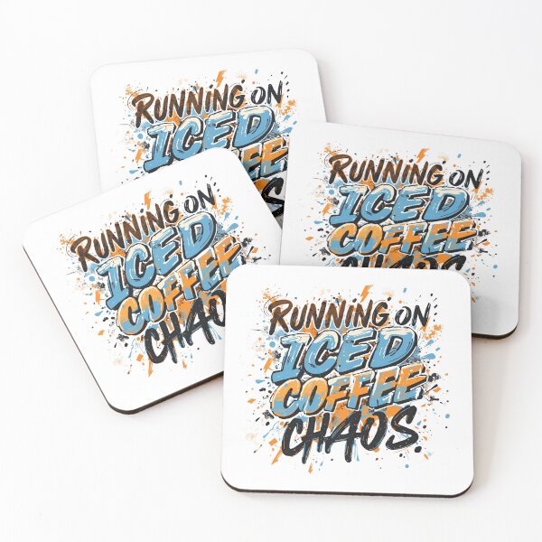 Item preview, Running on Iced Coffee & Chaos – Funny Lifestyle Slogan designed and sold by GiggleSnaps.
