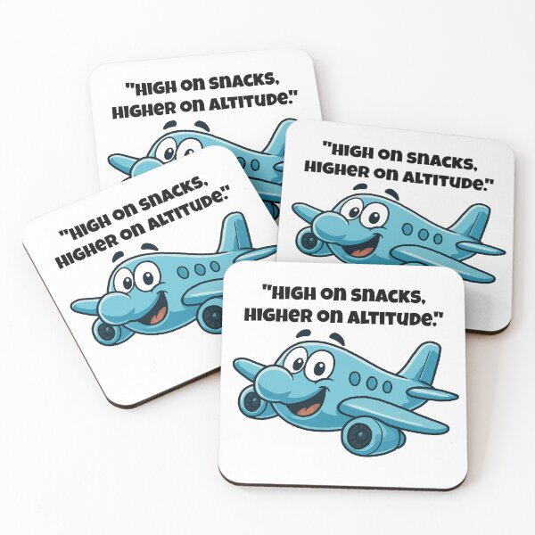 Item preview, High on Snacks and Altitude – Funny Cartoon Airplane Design designed and sold by Latitude 1°N.