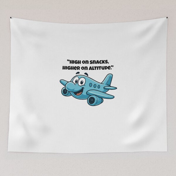 Item preview, High on Snacks and Altitude – Funny Cartoon Airplane Design designed and sold by Latitude 1°N.
