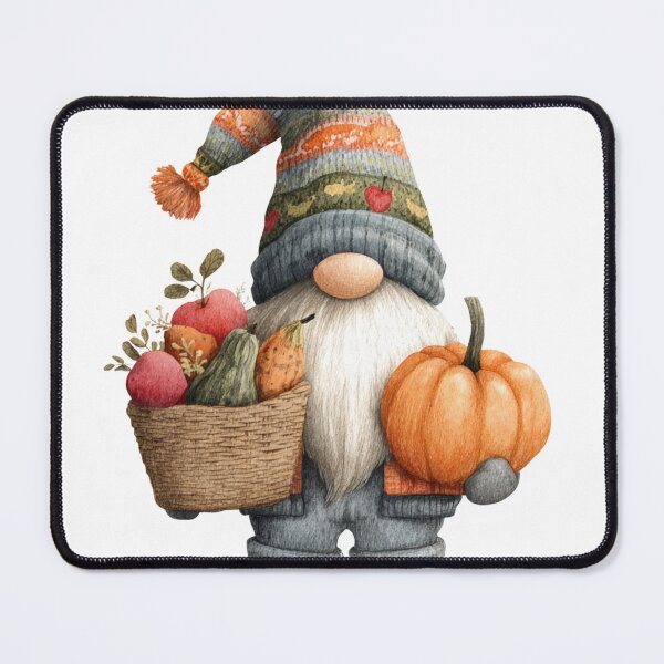 Item preview, Harvest Gnome with Pumpkin and Apples – Cozy Autumn Illustration designed and sold by Maya75.