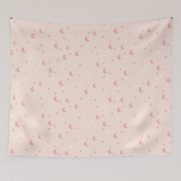 Item preview, Pink Moon and Stars Pattern - Celestial Vibes designed and sold by Julza Art.
