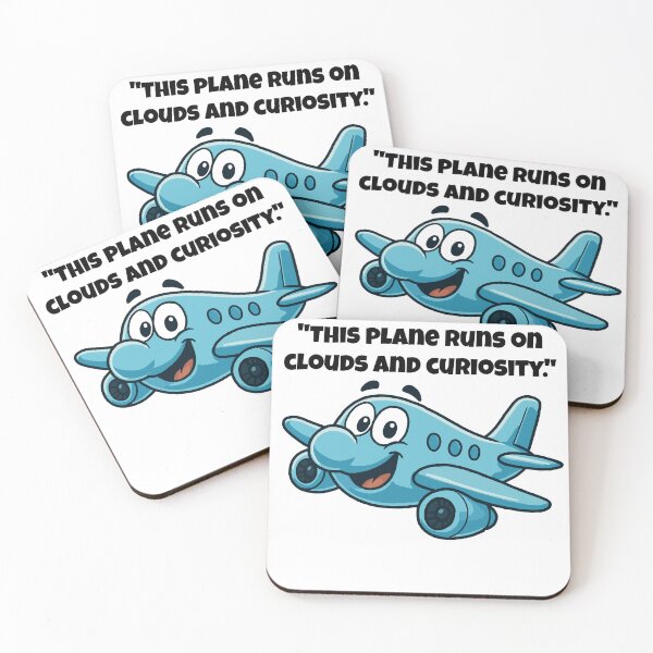 Item preview, Runs on Clouds and Curiosity – Cute Cartoon Airplane Illustration designed and sold by Latitude 1°N.