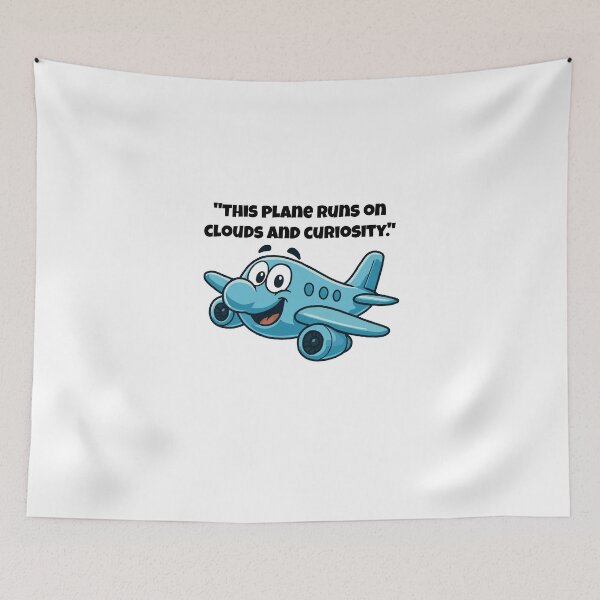 Item preview, Runs on Clouds and Curiosity – Cute Cartoon Airplane Illustration designed and sold by Latitude 1°N.