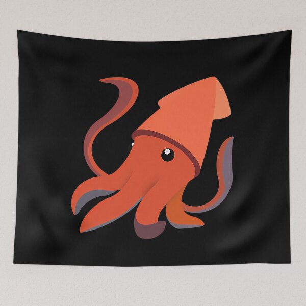 Item preview, Orange Cartoon Squid designed and sold by rameltearia4738.
