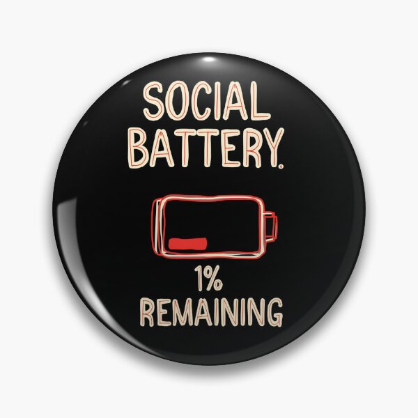 Item preview, Social Battery 1% – Funny Introvert Quote designed and sold by Haji  Kamora.