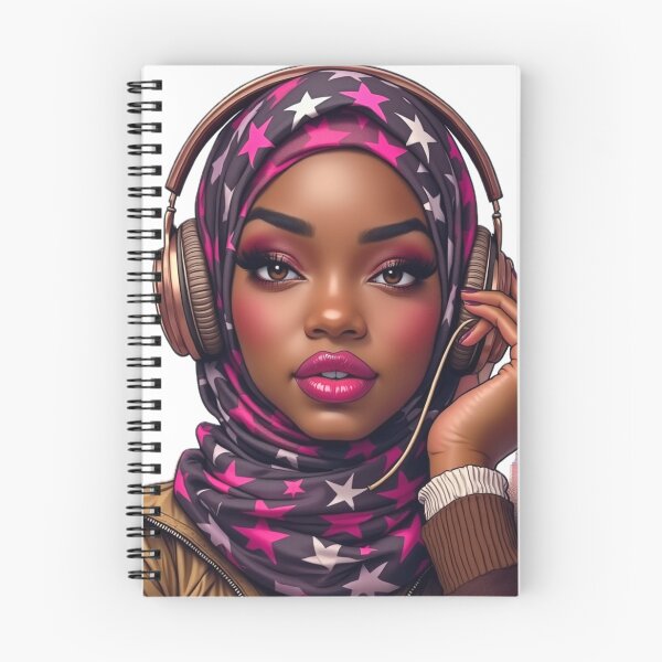 Item preview, Stylish Hijabi Girl Sticker | Dark Skin Muslim Woman with Headphones designed and sold by Lulunza.