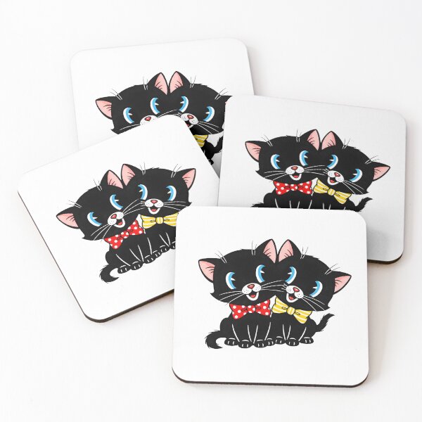 Item preview, Vintage Cartoon Black kittens with Bowties Design designed and sold by Imaginationbeyond.