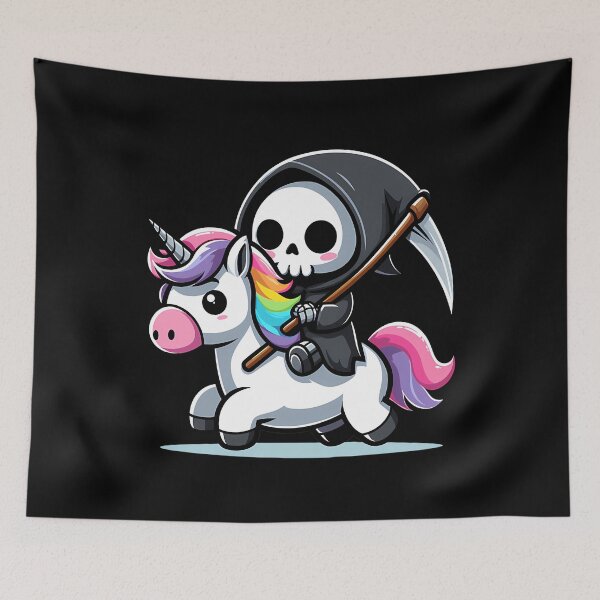 Item preview, Cute Reaper Riding Unicorn designed and sold by moldoigiriz.