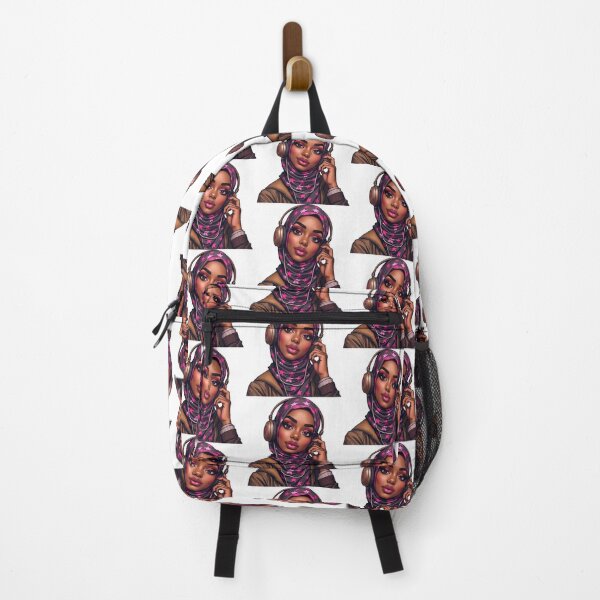 Item preview, Elegant Hijabi Girl Sticker | Cute Muslimah in Star Scarf with Headphones designed and sold by Lulunza.