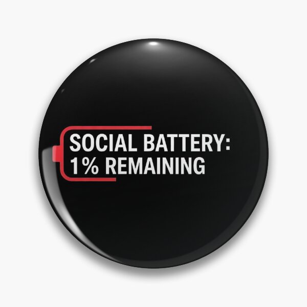 Item preview, Social Battery 1% – Funny Introvert Quote designed and sold by Haji  Kamora.