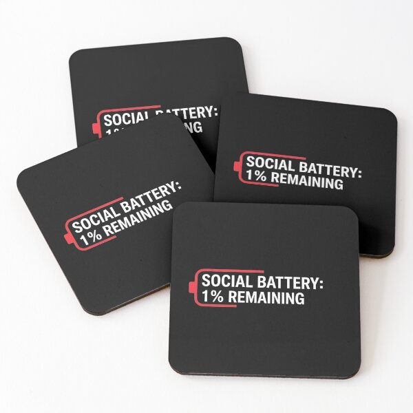 Item preview, Social Battery 1% – Funny Introvert Quote designed and sold by Haji  Kamora.