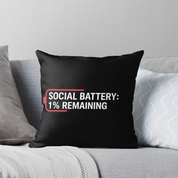 Item preview, Social Battery 1% – Funny Introvert Quote designed and sold by Haji  Kamora.