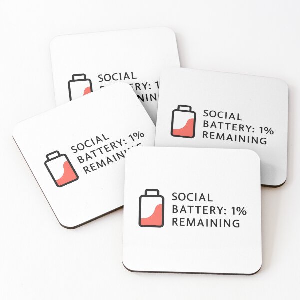 Item preview, Social Battery 1% – Funny Introvert Quote designed and sold by Haji  Kamora.