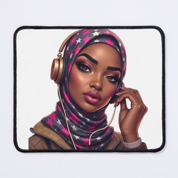 Item preview, Beautiful Hijabi Girl Sticker | Cute Muslim Woman in Star Pattern Hijab designed and sold by Lulunza.