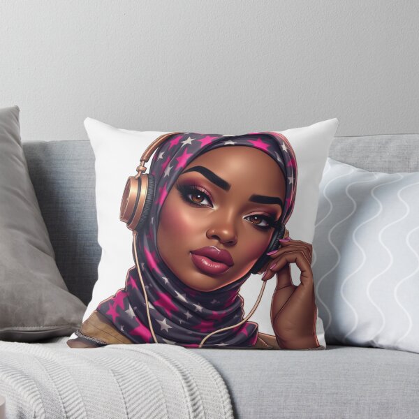 Item preview, Beautiful Hijabi Girl Sticker | Cute Muslim Woman in Star Pattern Hijab designed and sold by Lulunza.