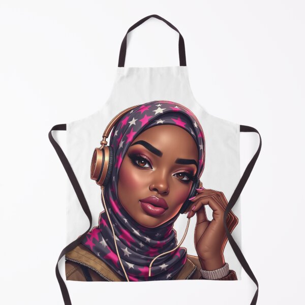 Item preview, Beautiful Hijabi Girl Sticker | Cute Muslim Woman in Star Pattern Hijab designed and sold by Lulunza.