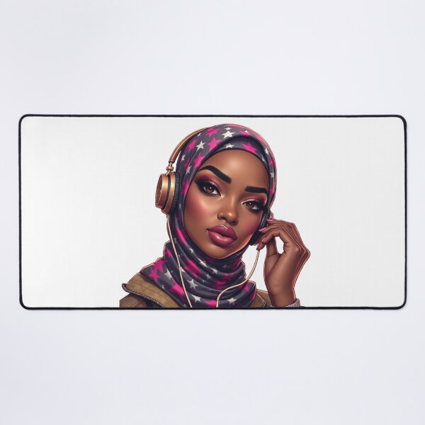 Item preview, Beautiful Hijabi Girl Sticker | Cute Muslim Woman in Star Pattern Hijab designed and sold by Lulunza.