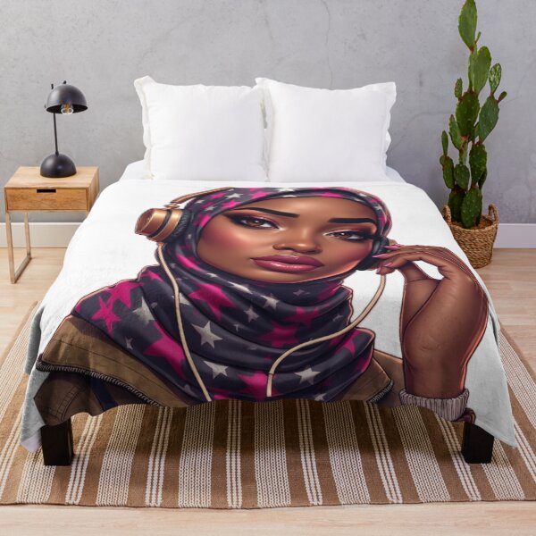 Item preview, Beautiful Hijabi Girl Sticker | Cute Muslim Woman in Star Pattern Hijab designed and sold by Lulunza.