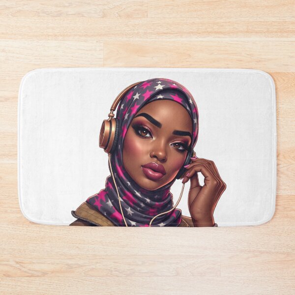 Item preview, Beautiful Hijabi Girl Sticker | Cute Muslim Woman in Star Pattern Hijab designed and sold by Lulunza.