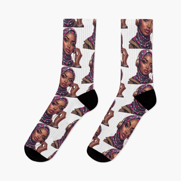 Item preview, Beautiful Hijabi Girl Sticker | Cute Muslim Woman in Star Pattern Hijab designed and sold by Lulunza.