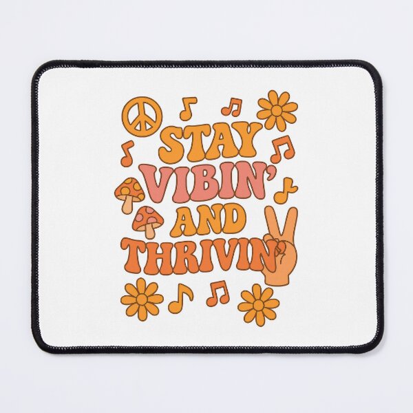 Item preview, Stay Vibin’ and Thrivin’ Retro Quote Design - 70s Positive Groovy Art designed and sold by inkoutninja.