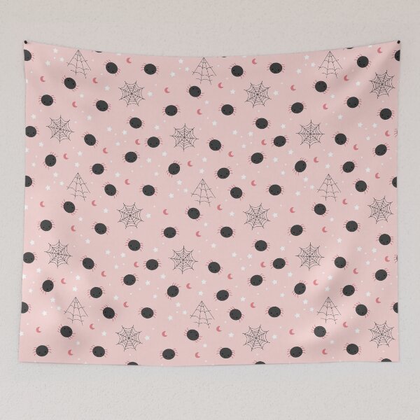 Item preview, Pink Halloween Pattern with Spiders and Spiderwebs designed and sold by Julza Art.