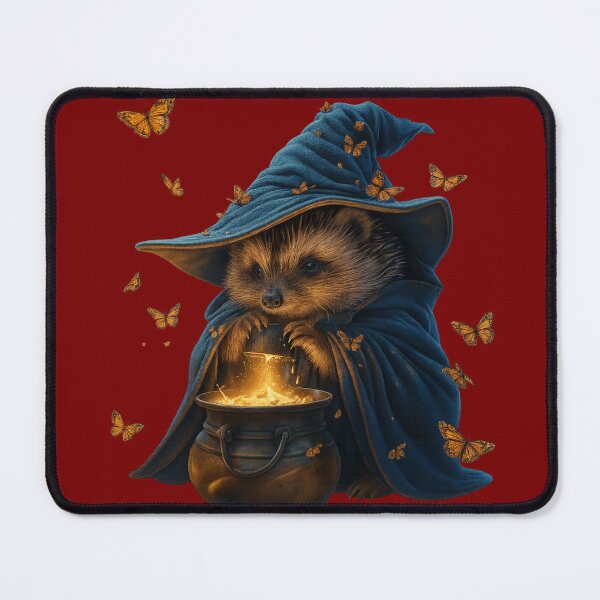 Item preview, Magical Hedgehog Wizard with Cauldron – Enchanted Fantasy Halloween Art designed and sold by NeonCore.