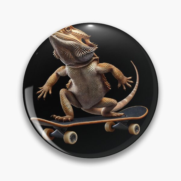 Item preview, Bearded Dragon Riding a Skateboard Skateboarding Skater Fans designed and sold by Kimberley King Art  King Art.