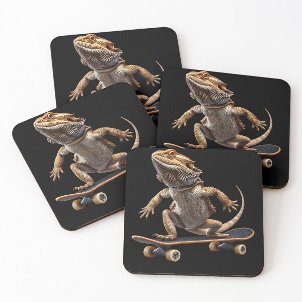 Item preview, Bearded Dragon Riding a Skateboard Skateboarding Skater Fans designed and sold by Kimberley King Art  King Art.