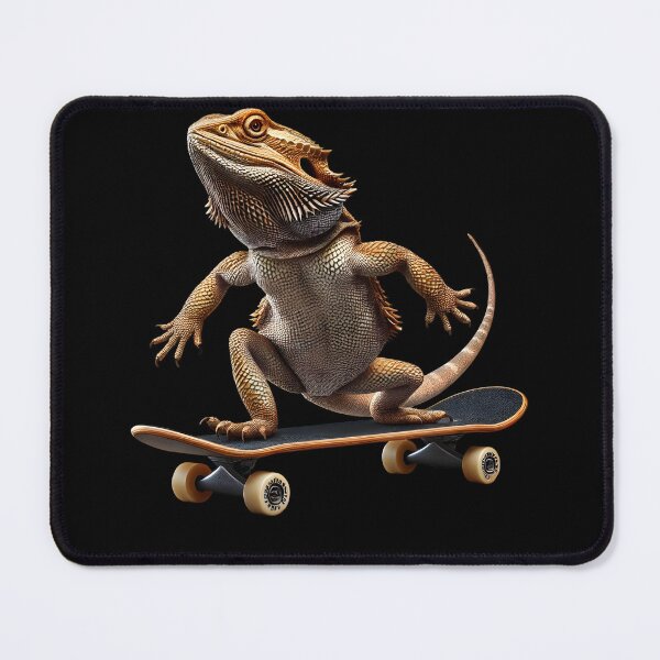 Item preview, Bearded Dragon Riding a Skateboard Skateboarding Skater Fans designed and sold by Kimberley King Art King Art.