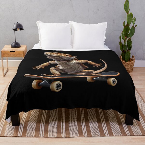 Item preview, Bearded Dragon Riding a Skateboard Skateboarding Skater Fans designed and sold by Kimberley King Art King Art.