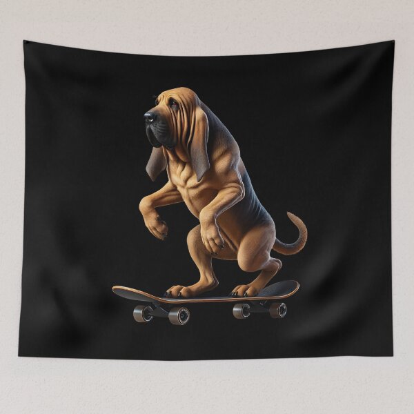 Item preview, Bloodhound Riding a Skateboard Skateboarding Skater Fans designed and sold by Kimberley King Art  King Art.
