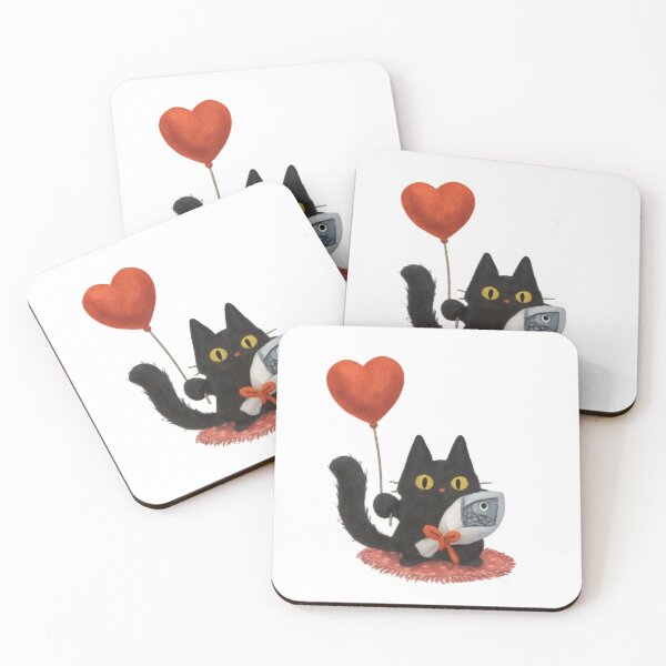 Item preview, Fish Bouquet! Naughty Black With Cat Heart Balloon  designed and sold by TheWishingShed.