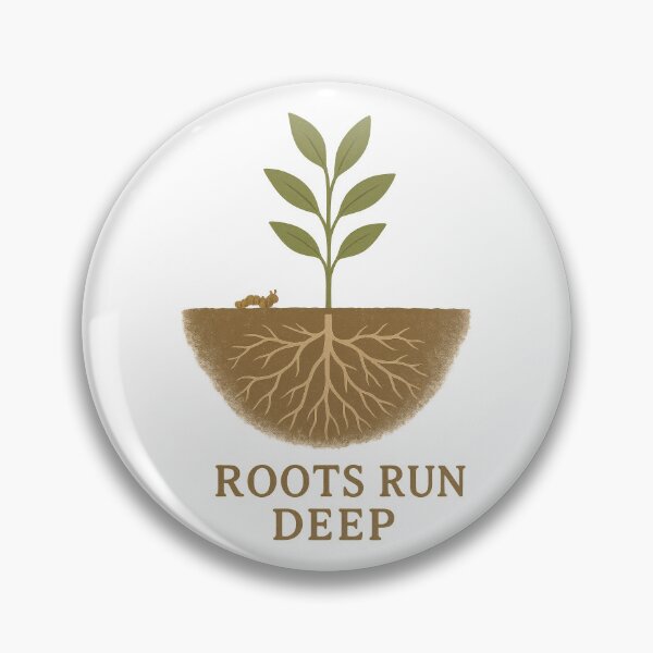 Item preview, Roots Run Deep Nature Plant Design - Growth and Resilience Botanical Art designed and sold by inkoutninja.