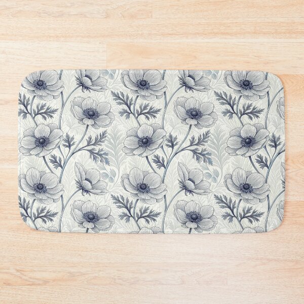 Item preview, Elegant Blue Anemone Botanical Line Art Pattern designed and sold by RGShirtWorks.