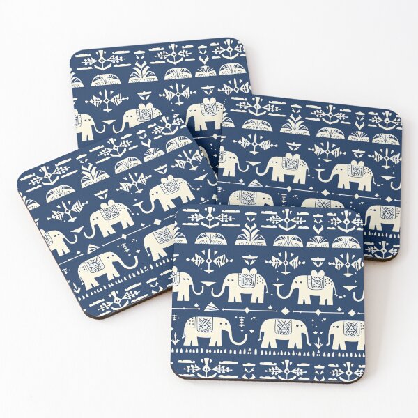 Item preview, Tribal Elephant Pattern in Indigo designed and sold by Goodgame Studio.