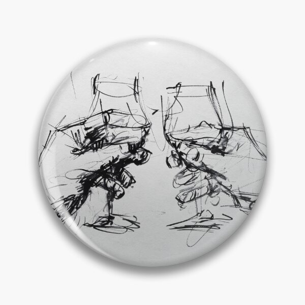 Item preview, Elegant Abstract Sketch of Hands Making a Toast designed and sold by SleekLineSketches.