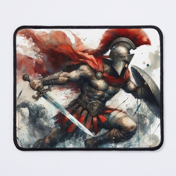 Item preview, Greek warrior in watercolor designed and sold by paulrommer.