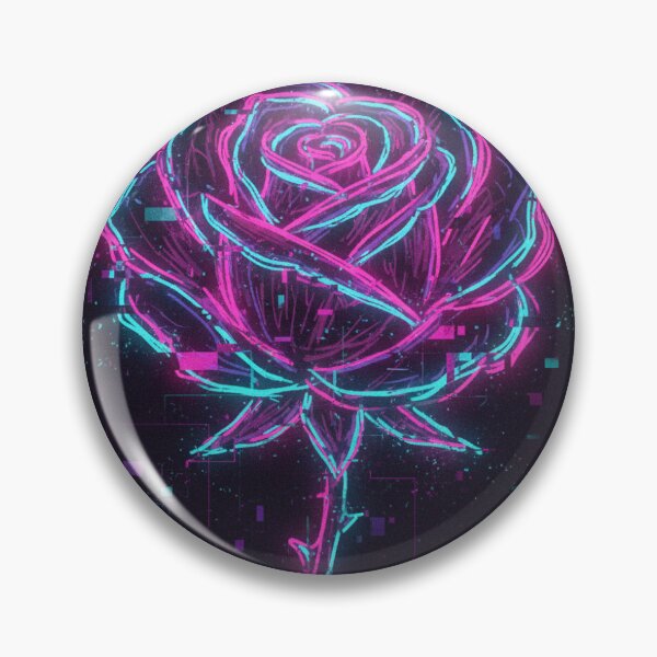 Item preview, Analog-AI Neon Sketch Rose designed and sold by vibecult.