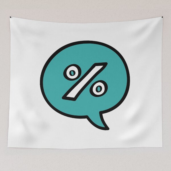 Item preview, Percentage sign in speech bubble designed and sold by KasTanDesign.
