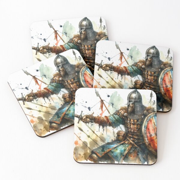 Item preview, Medieval warrior in watercolor designed and sold by paulrommer.