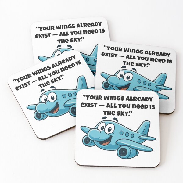 Item preview, Take Flight – Cartoon Aeroplane with Uplifting Wings Quote designed and sold by Latitude 1°N.