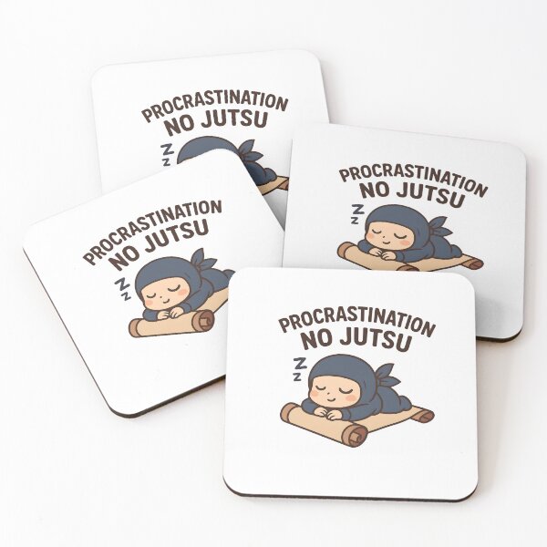 Item preview, Procrastination No Jutsu; Cute Kawaii Ninja Sleeping on Scroll Anime Pun  designed and sold by OsasChild.