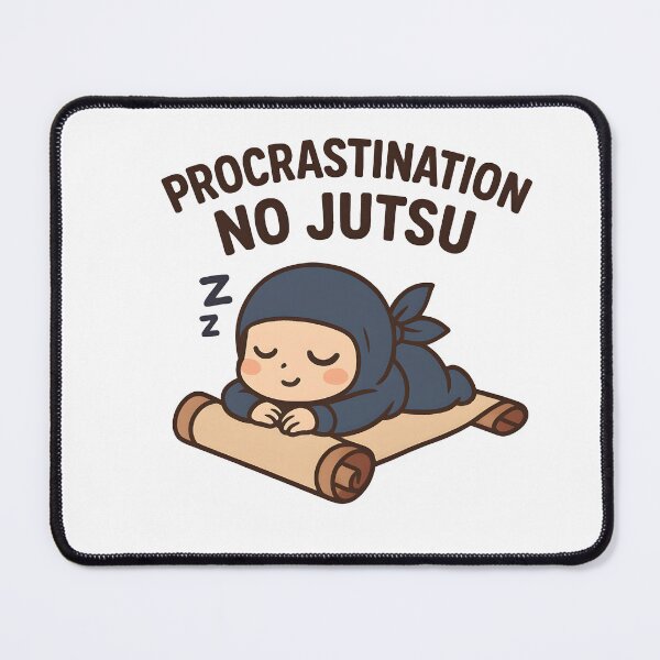 Item preview, Procrastination No Jutsu; Cute Kawaii Ninja Sleeping on Scroll Anime Pun designed and sold by OsasChild.