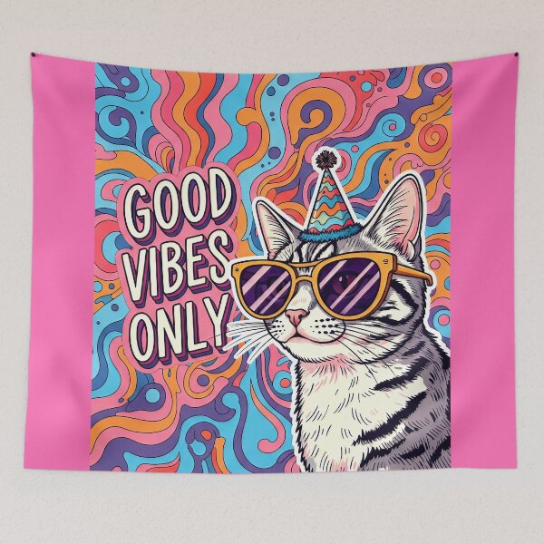 Item preview, Good Vibes Only Cat designed and sold by ChrisButler.