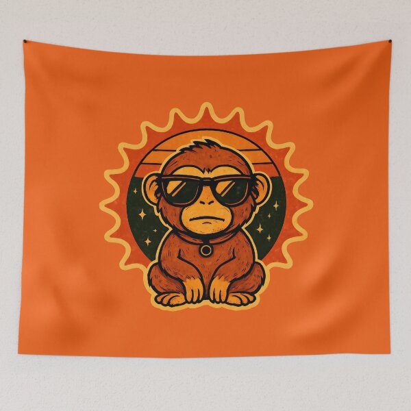 Item preview, Retro Monkey – Cool Vibes with a Serious Loo designed and sold by Adelberton.
