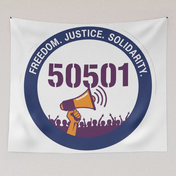 Item preview, Freedom. Justice. Solidarity. 50501. designed and sold by Owcomm.