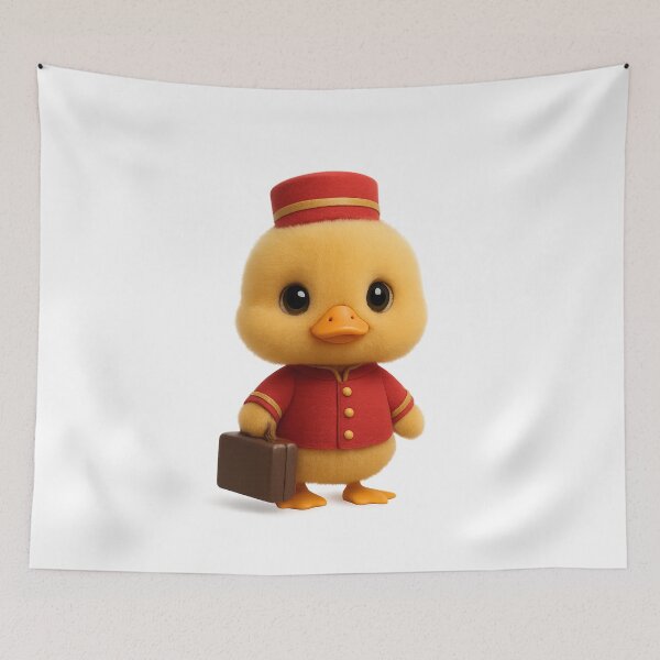 Item preview, Cute Duck Hotel Bellhop Porter Concierge | Kawaii Cottagecore  Art designed and sold by Moons Studio.