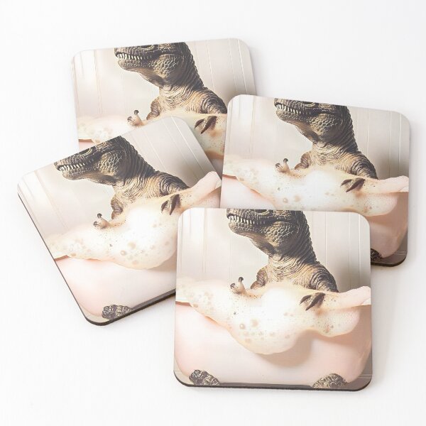 Item preview, T-Rex Taking a Bath, Cute Bathroom Decor designed and sold by CheekyAnimalz.
